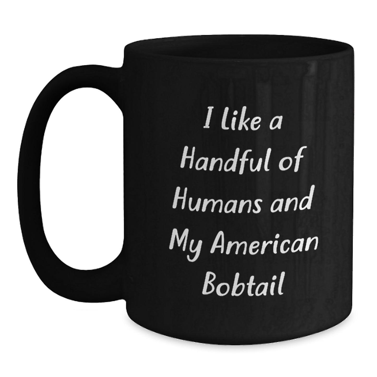 Funny American Bobtail Cat Black Coffee Mugs Gifts from Friends for Cat Lovers Christmas Unique Mugs - Main