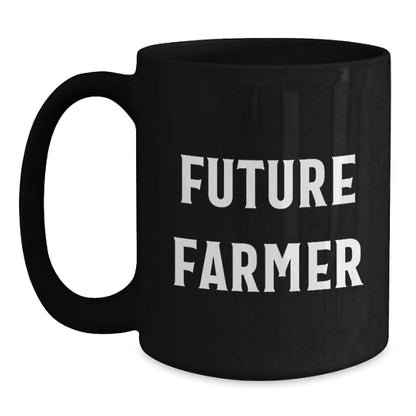 Funny Farmer Christmas Unique Gifts from Men to Future Farmers - Inspirational Black Coffee Mug - Main