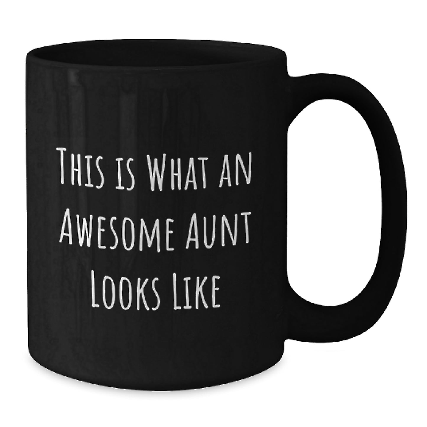 Funny Aunt Quotes Black Coffee Mugs, Gifts from Family to Awesome Aunt on Birthday, This Is What An Awesome Aunt Looks Like, Aunt Gifts, Black Coffee Mug - Additional