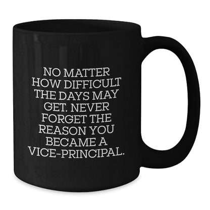Funny Vice-principal Gifts from Men, Women, Coworkers, Family to Vice-principal, Men, Women, Friends, Coworkers, Family - Black Coffee Mug - Never Forget The Reason You Became A Vice-principal. - Additional
