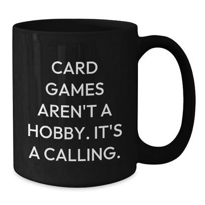 Funny Card Games Enthusiast Gifts from Friends for Card Games Lovers Black Coffee Mug Christmas Unique Presents - Additional