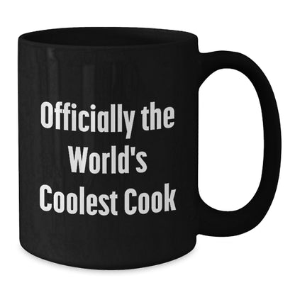 Funny Inspirational Gifts for Cooks, Black Coffee Mug for World's Coolest Cook, Christmas Unique Presents from Men to Cook Friends - Additional