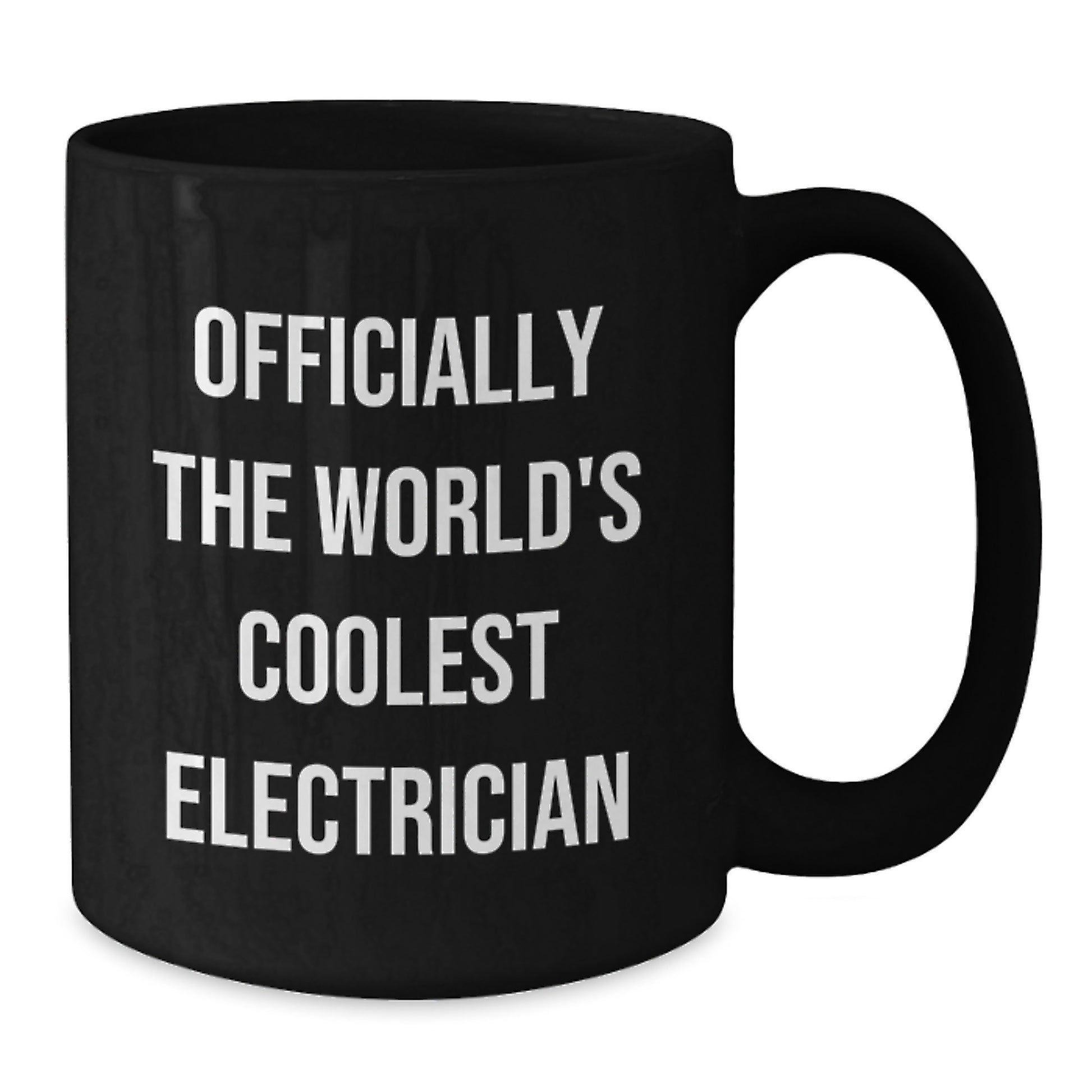 Funny Electrician Gifts for Men, Officially The World's Coolest Electrician Black Coffee Mug, Christmas Unique Presents from Friends to Electrician, 11oz/15oz Ceramic Mug - Additional