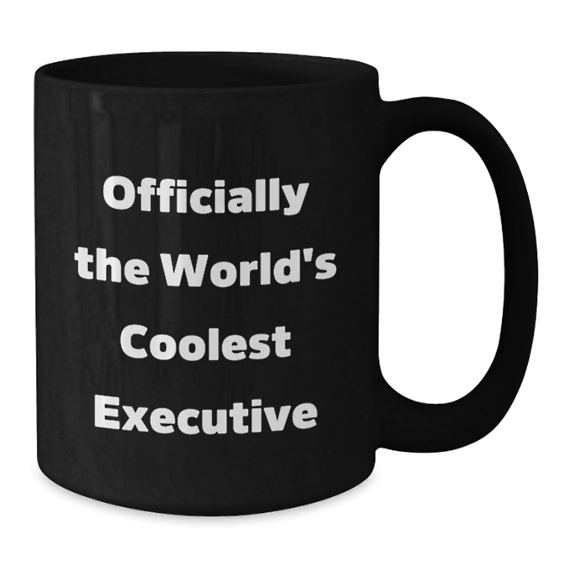 Funny Executive Gifts from Friends, Black Coffee Mug for Executive, 'Officially The World's Coolest Executive' - Additional
