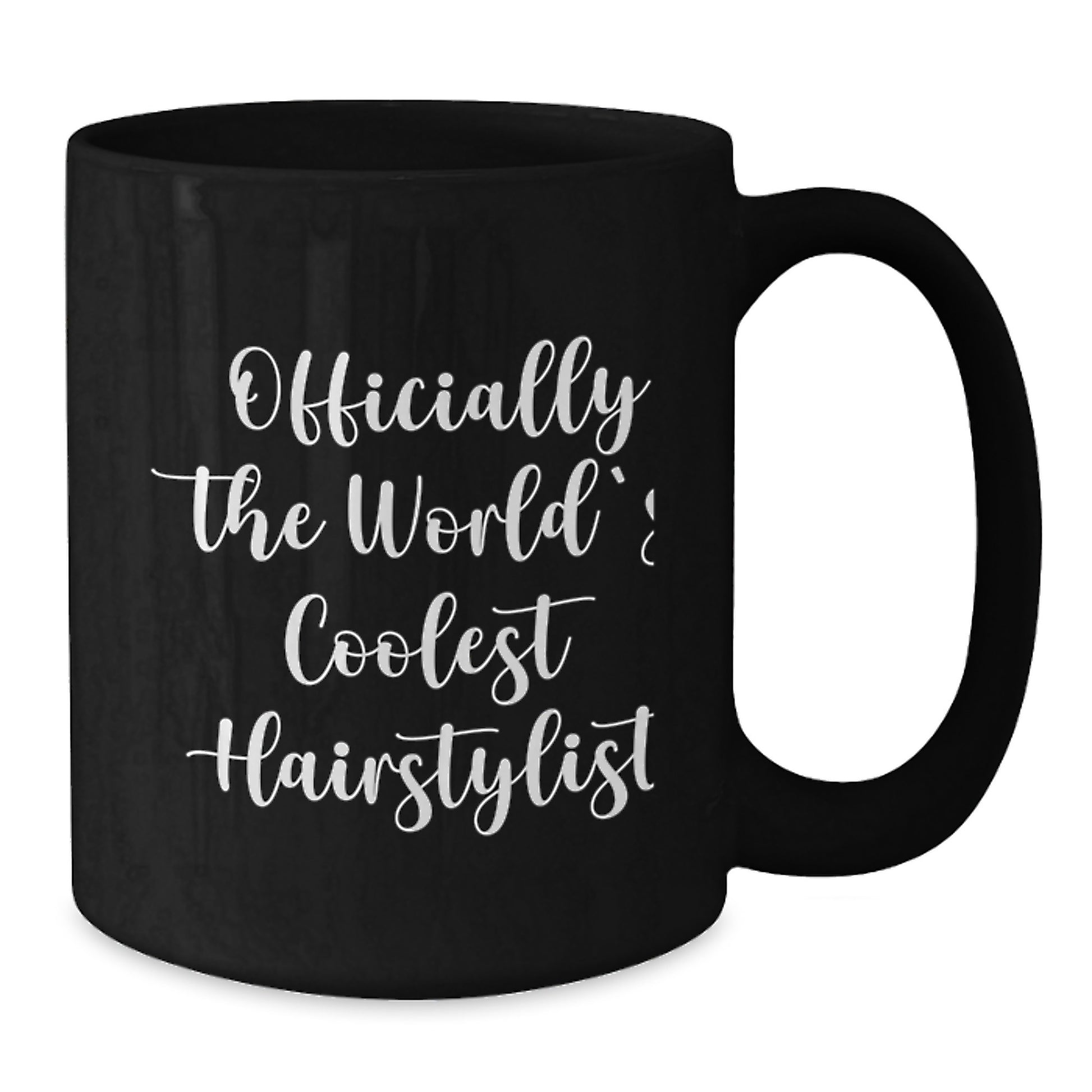 Funny Hairstylist Gifts from Friends, Cute Black Coffee Mug for Hairstylist, Officially the World's Coolest Hairstylist, Graduation Unique Gifts - Additional