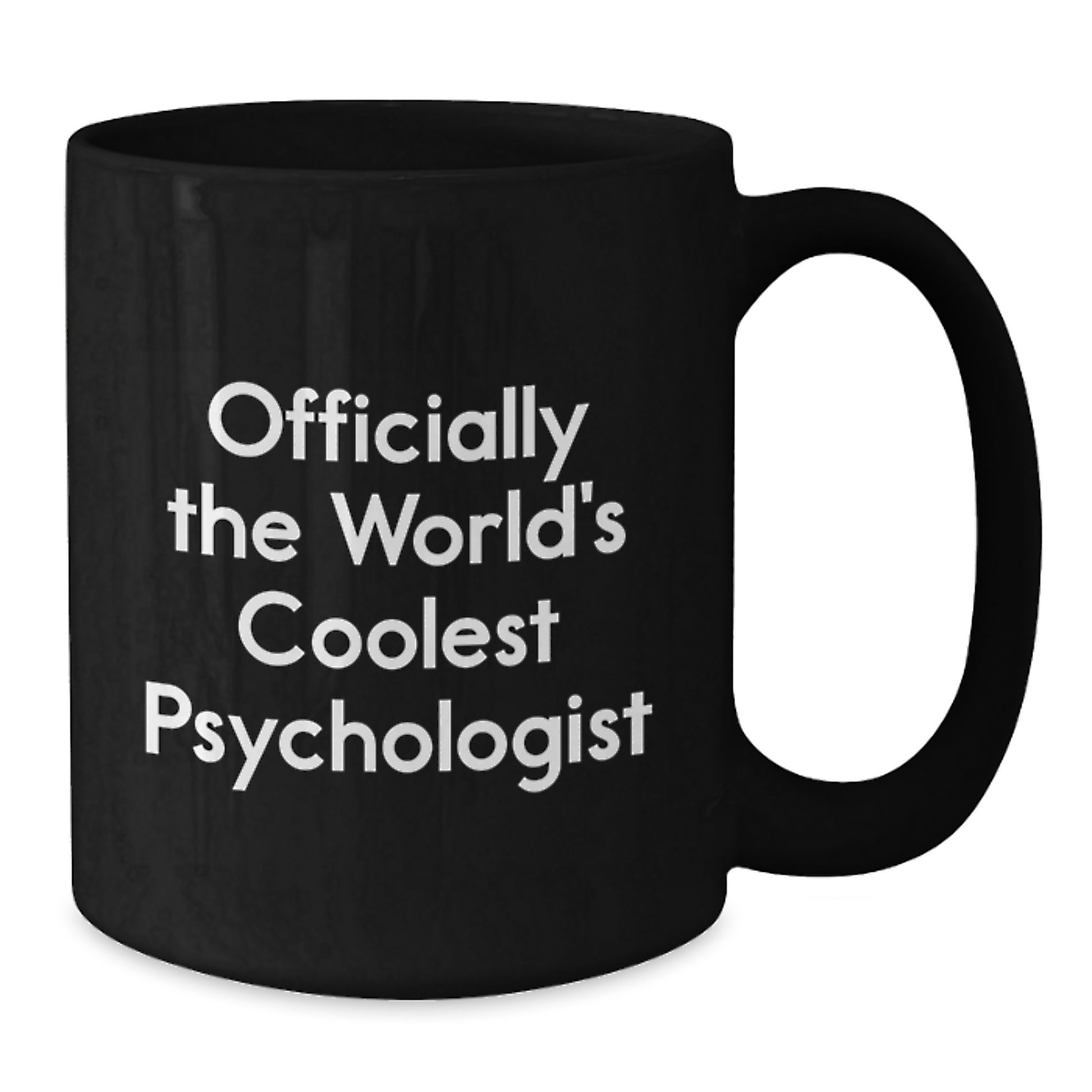 Funny Psychologist Gifts for Men - Officially The World's Coolest Psychologist, Black Coffee Mug, Christmas Unique Gifts from Friends - Additional