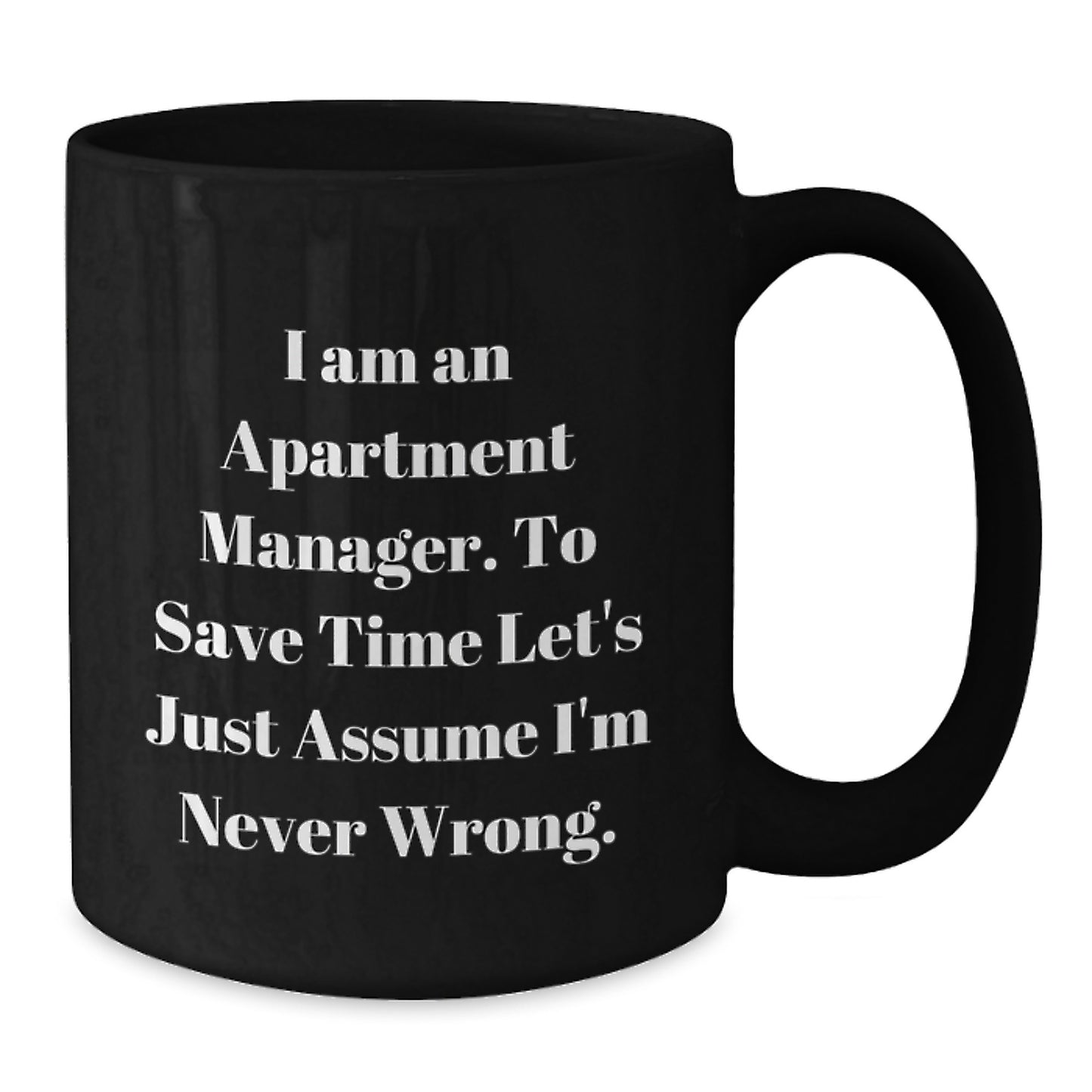 Funny Gifts from Friends for Apartment Manager - Black Coffee Mug with Christmas Unique Gifts - Additional