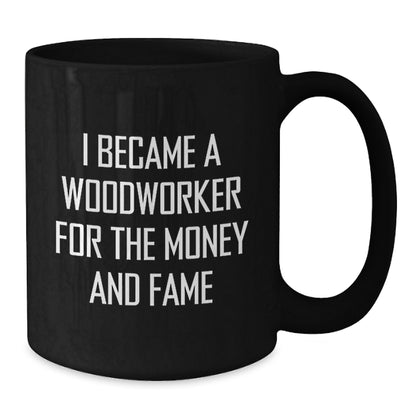Funny Woodworker Gifts for Men, Black Coffee Mug, Christmas Unique Presents from Friends to Family - Additional