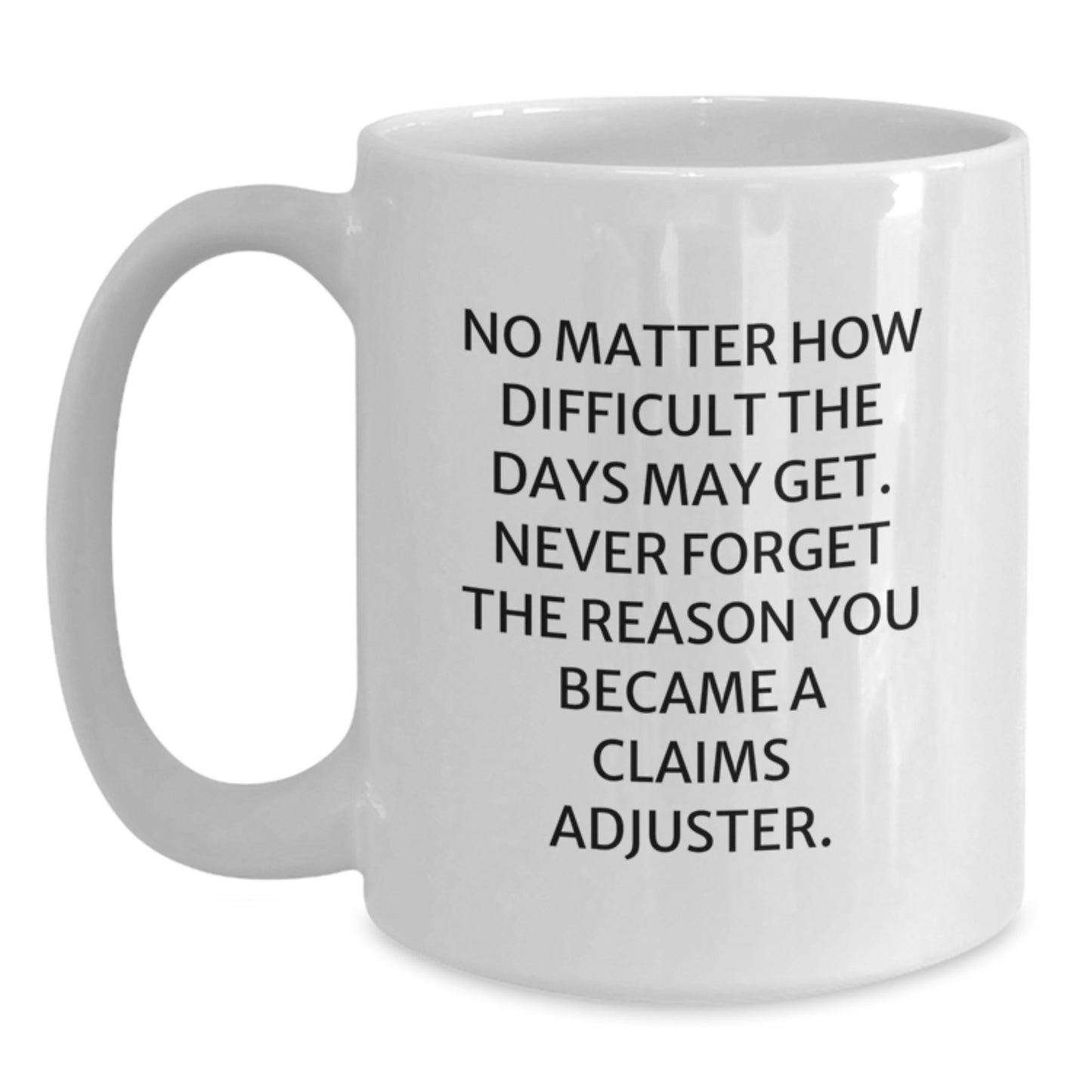 Funny Claims Adjuster Gifts for Him, White Coffee Mug for Christmas, Inspirational Quote to Keep Him Going - Main