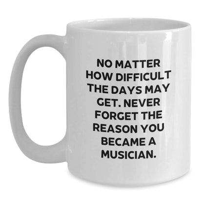 Funny Musician Gifts from Friends for Christmas Musician White Coffee Mug, Never Forget The Reason You Became A Musician - Main