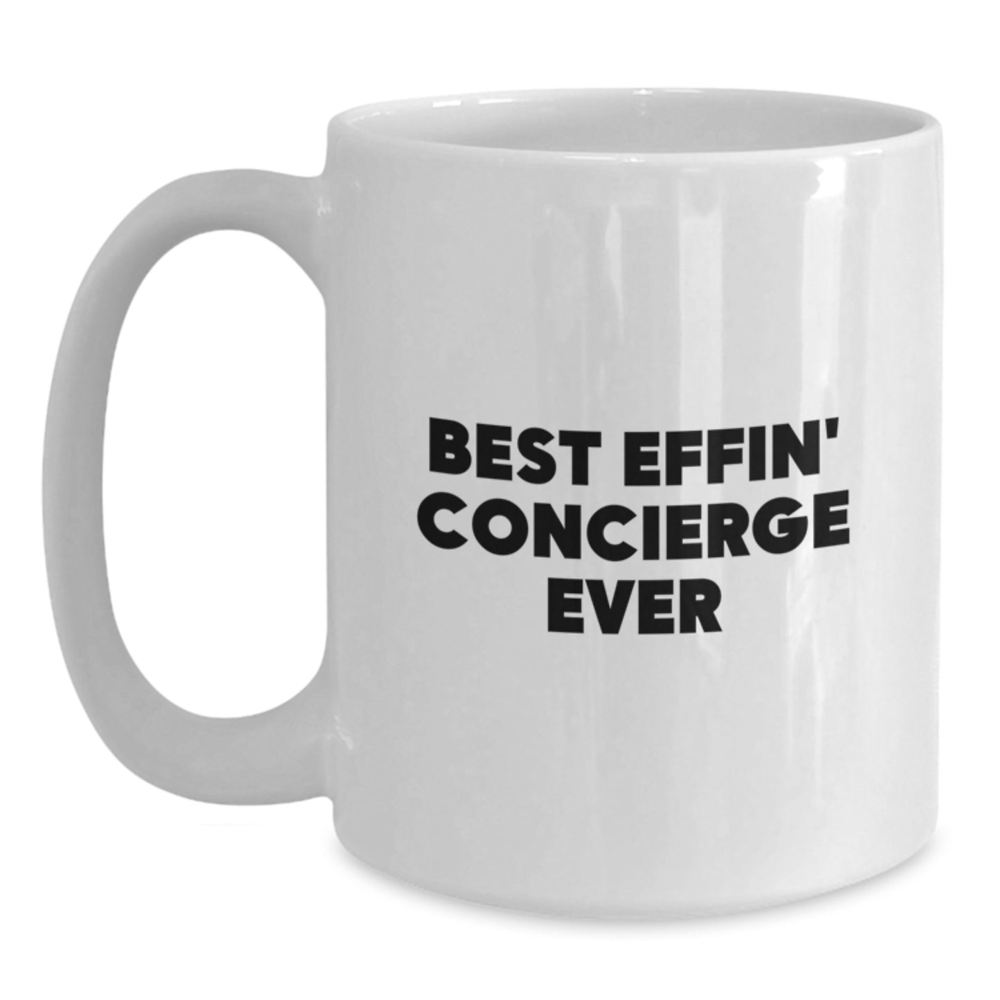 Gifts from Friends, Best Effin' Concierge Ever, Funny White Coffee Mug for Concierge Christmas Unique Gifts - Main