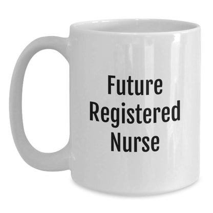 Funny Future Registered Nurse Gifts from Friends for Christmas Unique White Coffee Mugs - 'Future Nurse, Future Hero' Quote, White Ceramic, Microwave and Dishwasher Safe - Main