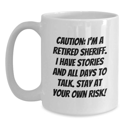 Funny Sheriff Gifts from Friends for Men, Unique White Coffee Mug, Christmas Unique Gifts - Main