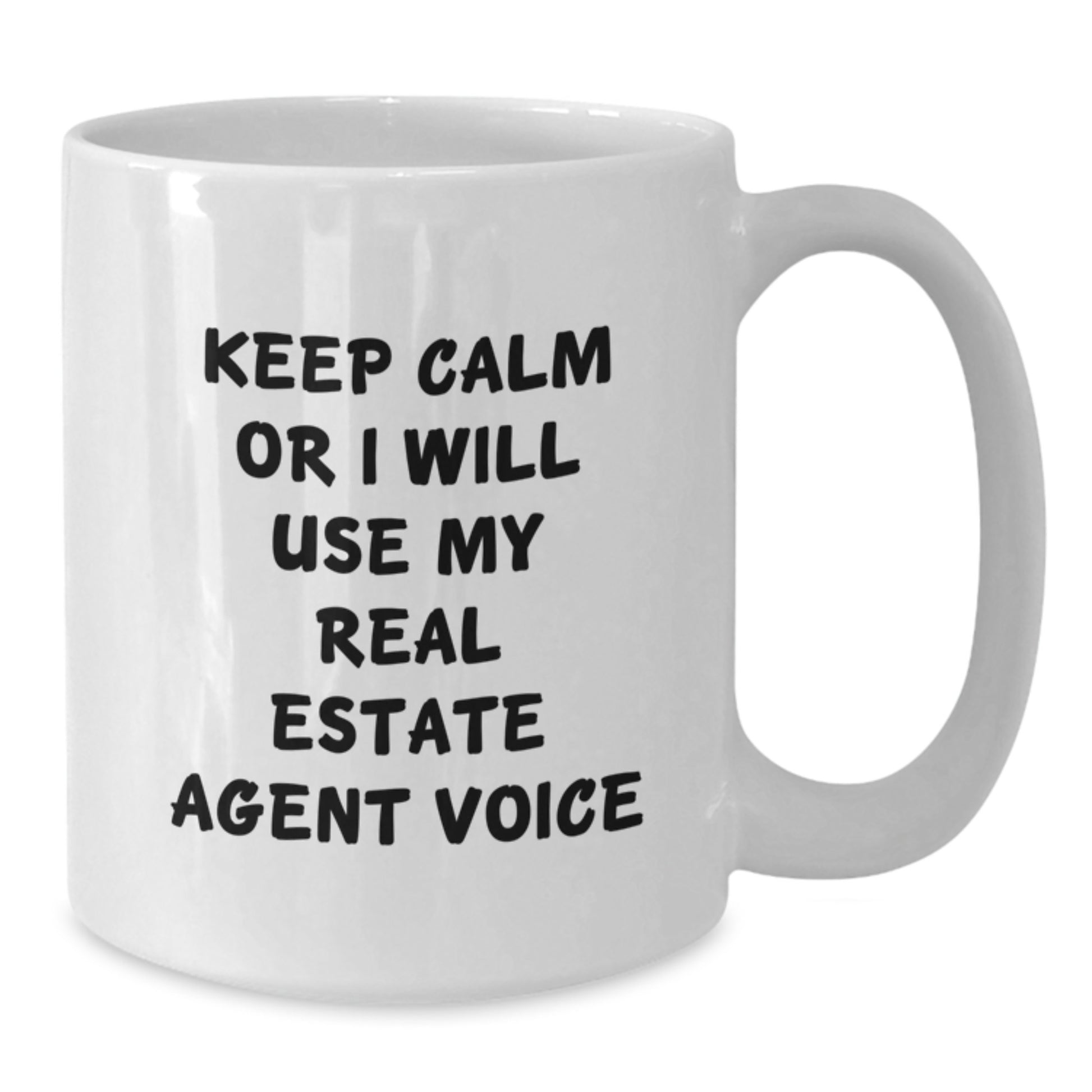 Funny Christmas Unique Gifts from Friends to Real Estate Agents - Keep Calm White Coffee Mug for Real Estate Agent Men Women Coworkers - Additional