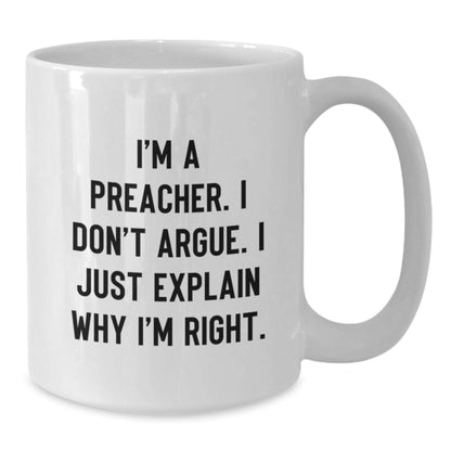Unique Preacher White Coffee Mug Gifts from Men to Friends on Christmas - Additional