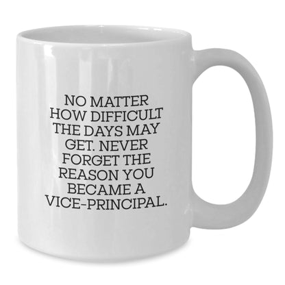 Funny Vice-principal Gifts from Men - White Coffee Mug - Never Forget The Reason You Became A Vice-principal. - Additional