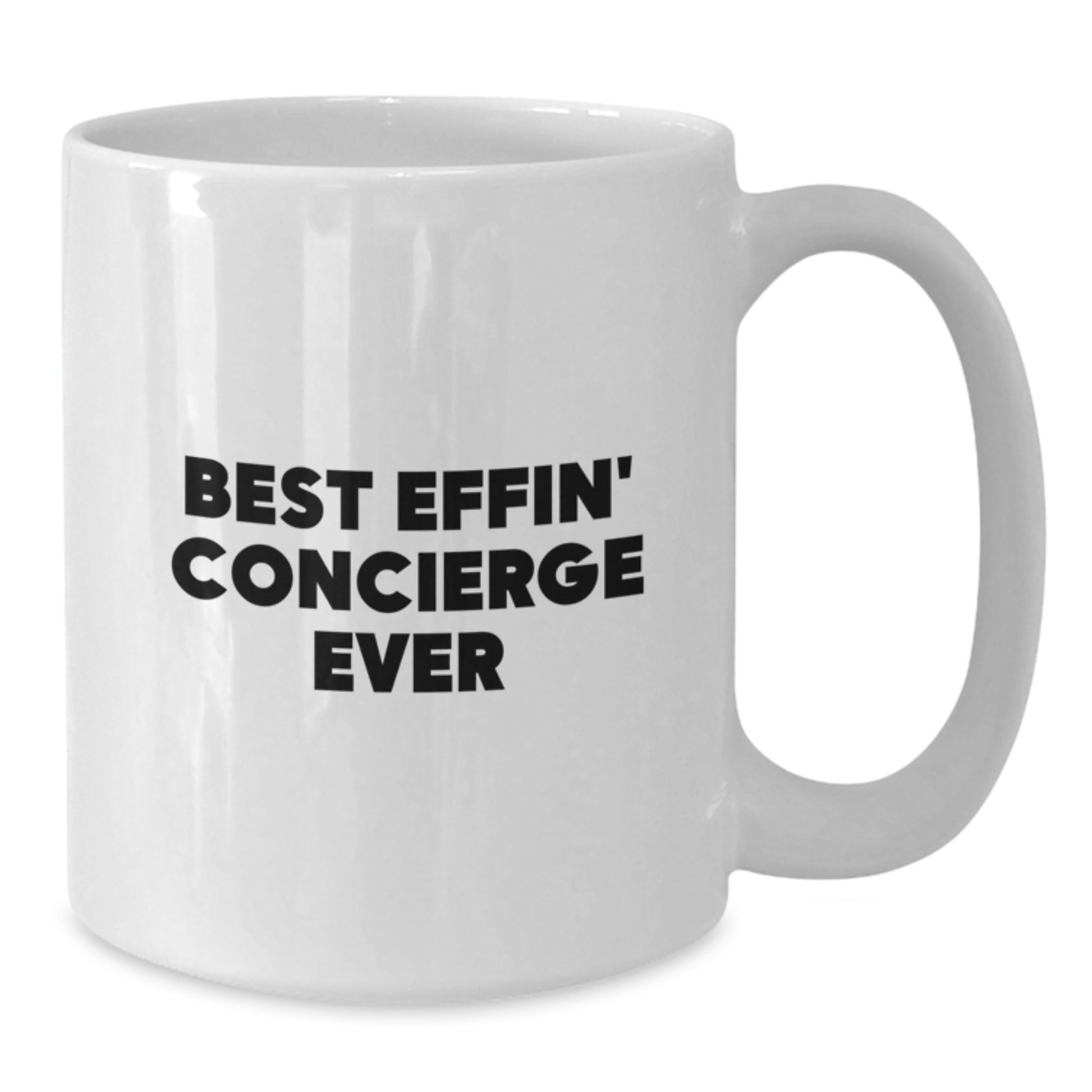Gifts from Friends, Best Effin' Concierge Ever, Funny White Coffee Mug for Concierge Christmas Unique Gifts - Additional