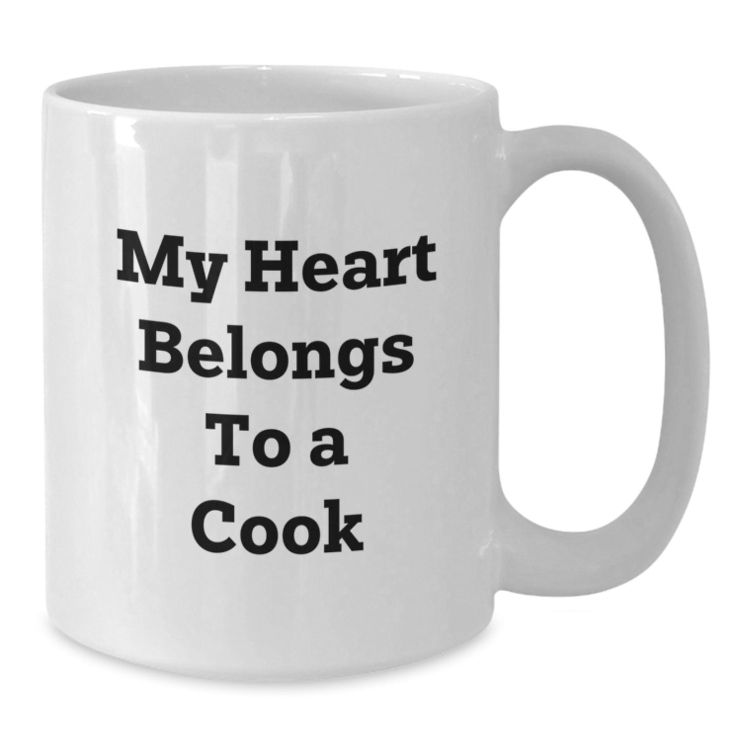 Funny 'My Heart Belongs To A Cook' White Coffee Mug Gifts for Cook Lovers, Unique Graduation Gifts from Family, Friends, or Coworkers - Additional