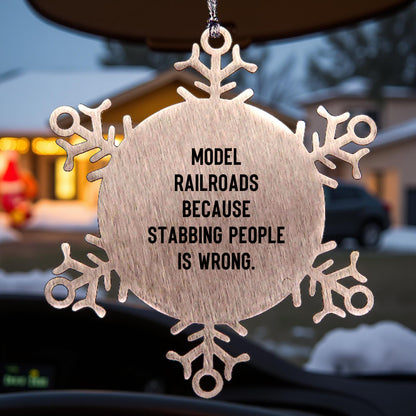 Unique Snowflake Ornament Gifts from Friends and Family to Model Railroads Enthusiasts, Funny Model Railroads Christmas Unique Gifts