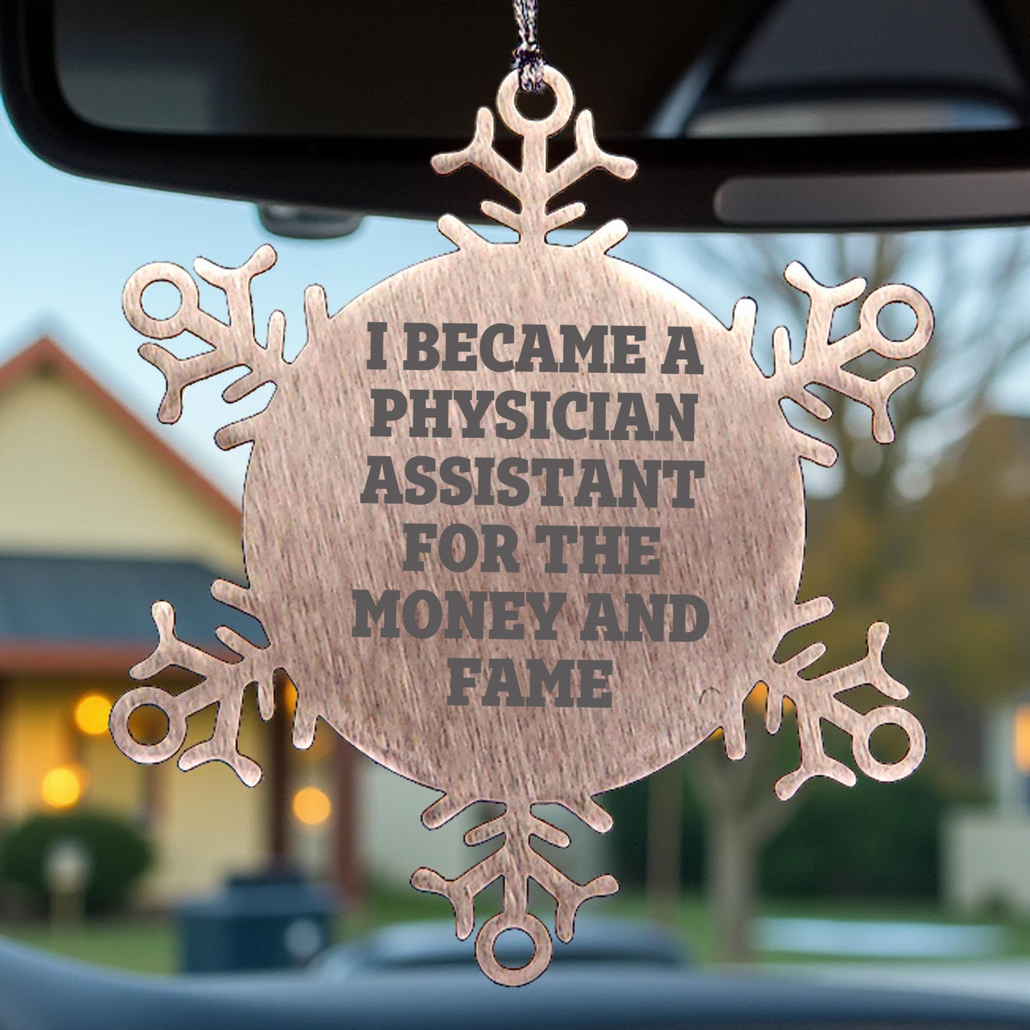 Funny Quote Snowflake Ornament Gifts from Men or Women for Physician Assistant Coworkers, Unique Christmas Unique Gifts