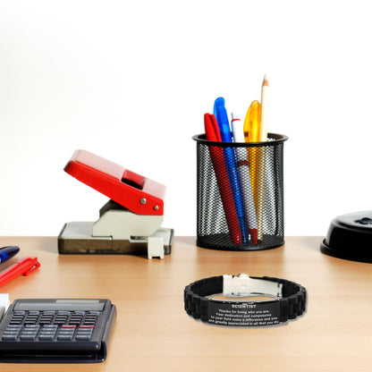 Assistant Black  Glidelock Clasp Engraved Bracelet - Thanks for being who you are - Birthday Christmas Jewelry Gifts Coworkers Colleague Boss - Mallard Moon Gift Shop