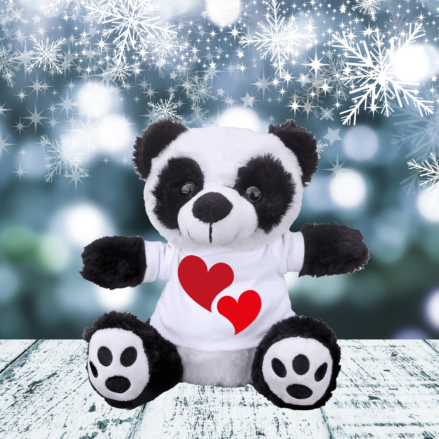 Hearts of Love - Plush Lamb, Panda, or Teddy Bear with Tee Shirt Romantic Gift for Sweetheart - Mallard Moon Gift Shop