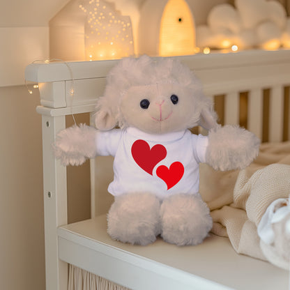 Hearts of Love - Plush Lamb, Panda, or Teddy Bear with Tee Shirt Romantic Gift for Sweetheart - Mallard Moon Gift Shop