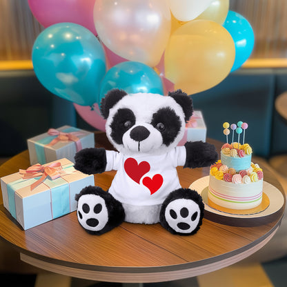 Hearts of Love - Plush Lamb, Panda, or Teddy Bear with Tee Shirt Romantic Gift for Sweetheart - Mallard Moon Gift Shop