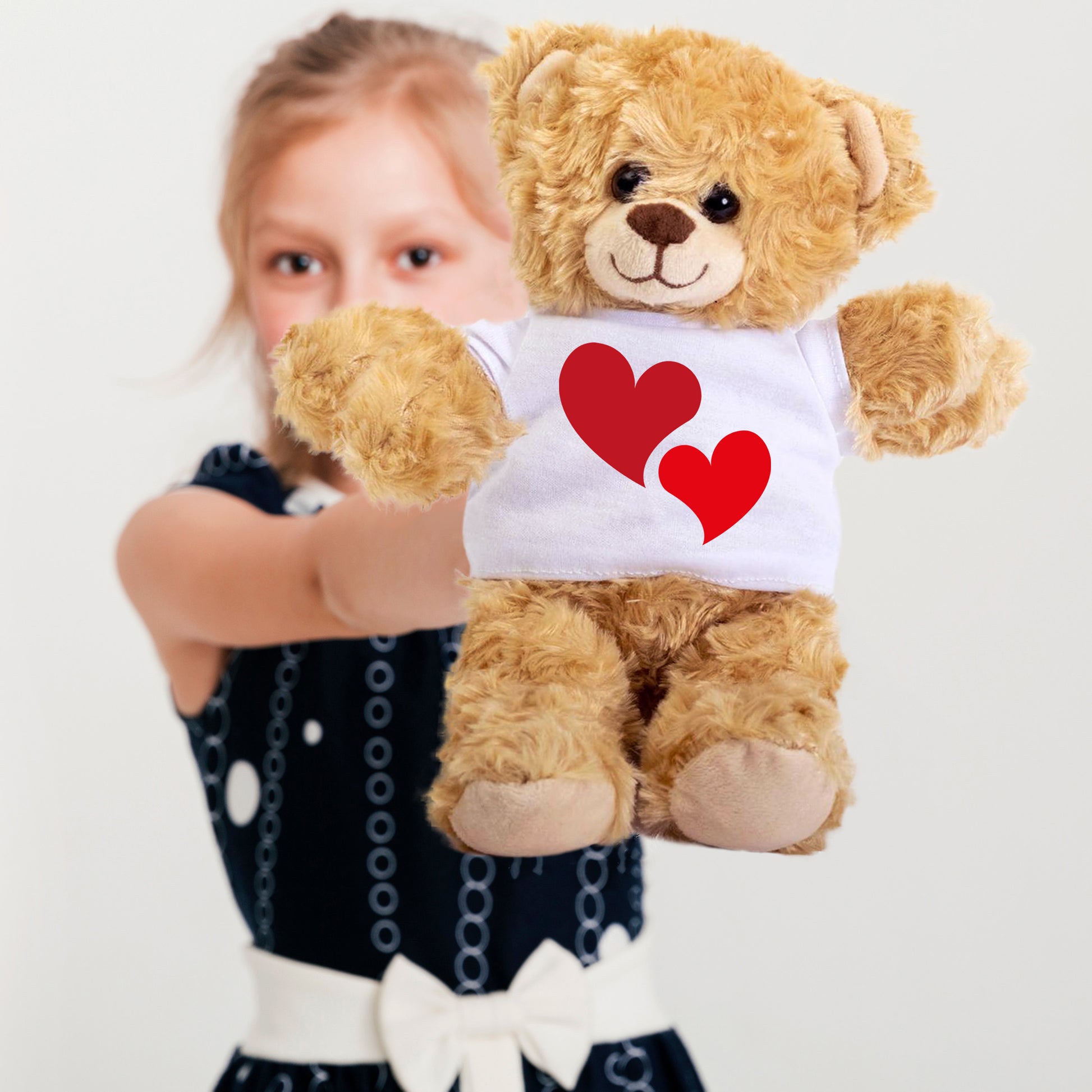 Hearts of Love - Plush Lamb, Panda, or Teddy Bear with Tee Shirt Romantic Gift for Sweetheart - Mallard Moon Gift Shop