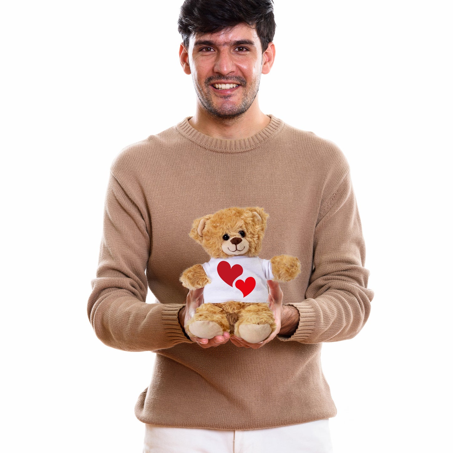 Hearts of Love - Plush Lamb, Panda, or Teddy Bear with Tee Shirt Romantic Gift for Sweetheart - Mallard Moon Gift Shop