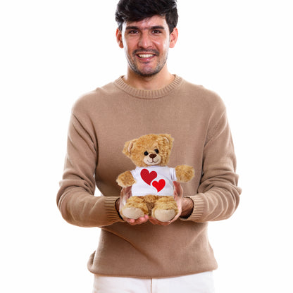 Hearts of Love - Plush Lamb, Panda, or Teddy Bear with Tee Shirt Romantic Gift for Sweetheart - Mallard Moon Gift Shop