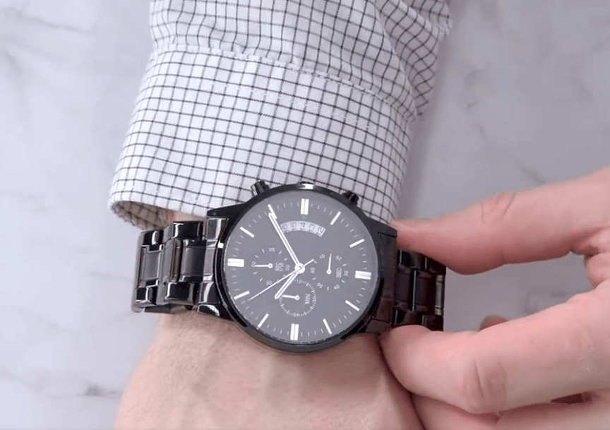 Apology Gift for Him-Sorry, Breaks My Heart-Black Chronograph Watch - Mallard Moon Gift Shop