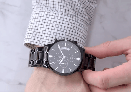 Apology Gift for Him-Sorry, Breaks My Heart-Black Chronograph Watch - Mallard Moon Gift Shop