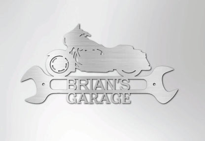 Personalized Motorcycle Indoor Outdoor Steel Wall Sign Art - Mallard Moon Gift Shop