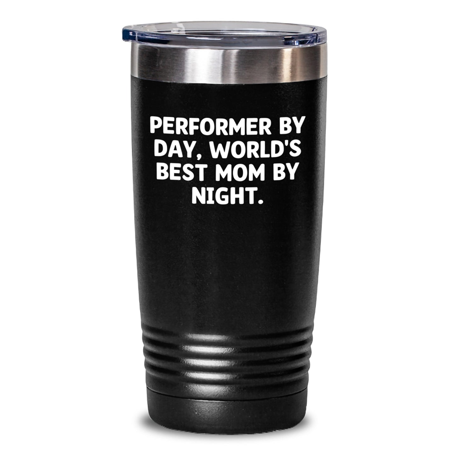 Funny Performer Gifts for Her - 'Performer By Day, World's Best Mom By Night' Tumbler for Graduation, Ideal Gifts from Mom to Daughter - 20oz or 30oz Stainless Steel Tumbler - Main