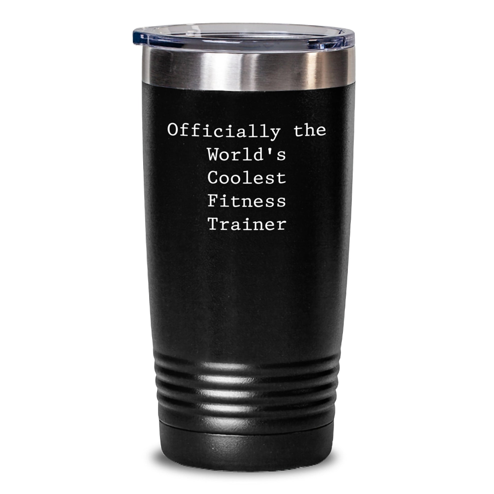 Funny Fitness Trainer Gifts from Men to Women Friends Coworkers - 'Officially The World's Coolest Fitness Trainer' Tumbler Christmas Unique - Main