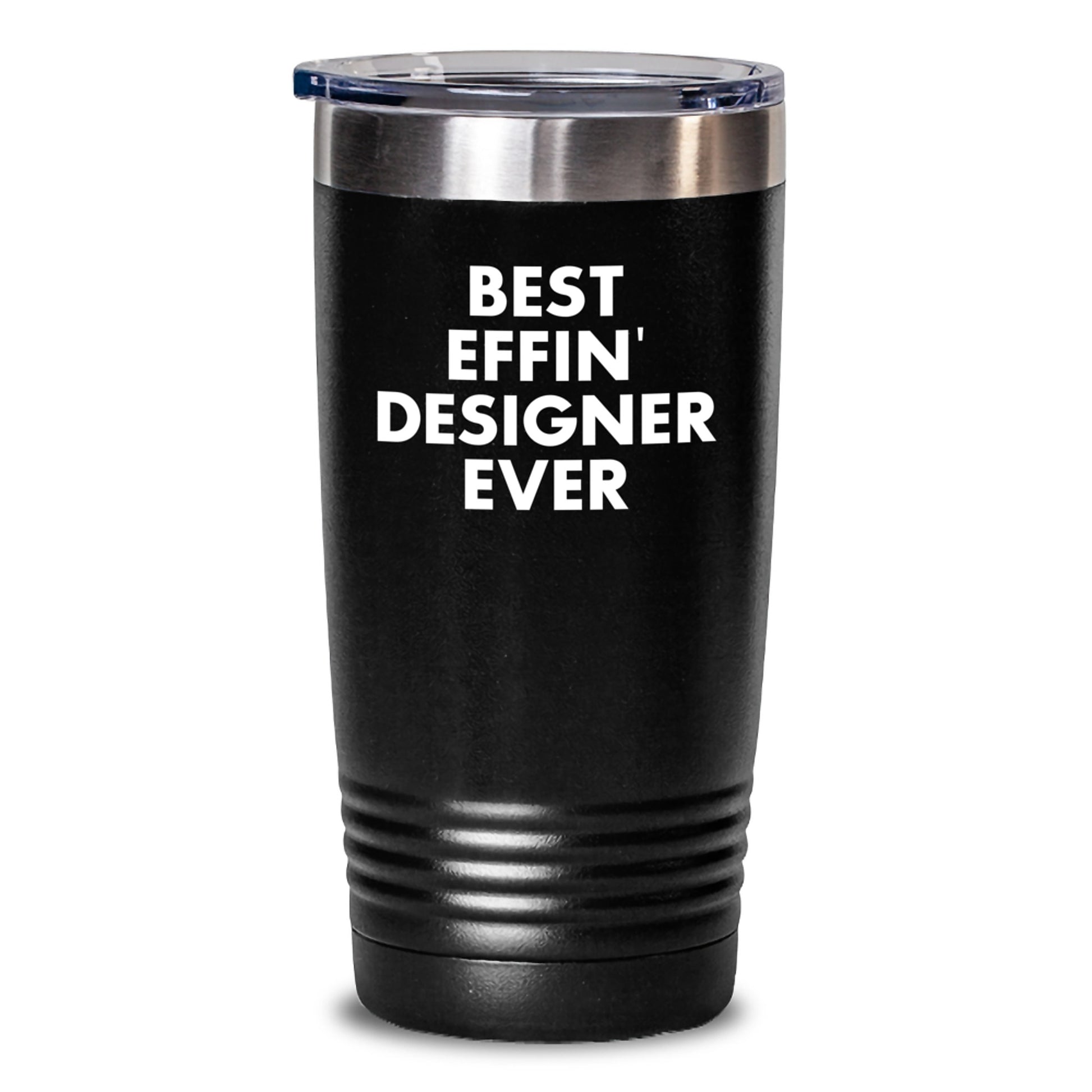 Funny Designer Gifts for Men from Best Effin' Designer Ever, Black 20oz/30oz Tumbler for Graduation - Main