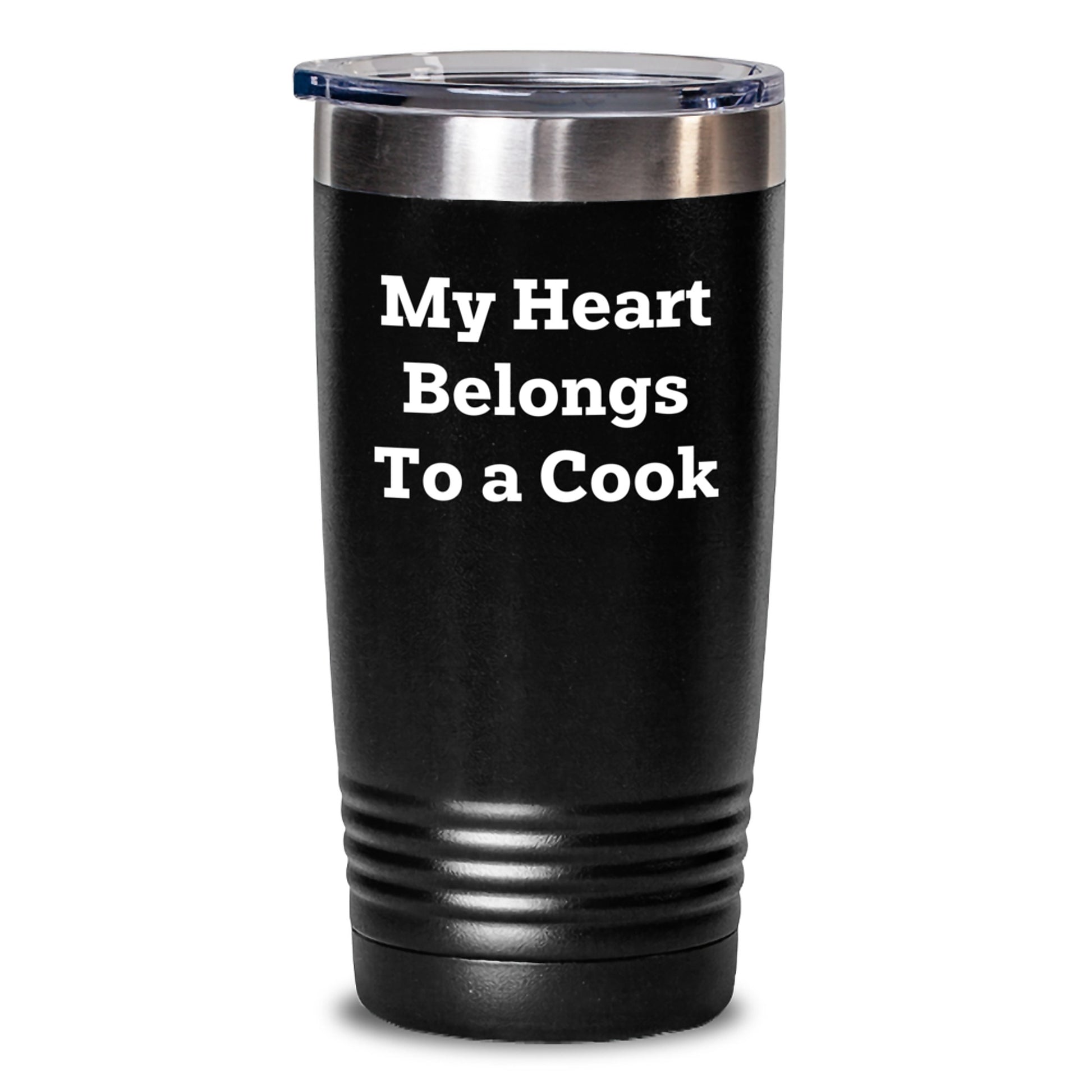 Funny Cook Gifts from Family to Friends, My Heart Belongs To A Cook Tumbler for Graduation, 20oz or 30oz Stainless Steel Insulated Tumbler, Ideal Gifts for Cook Enthusiasts - Main