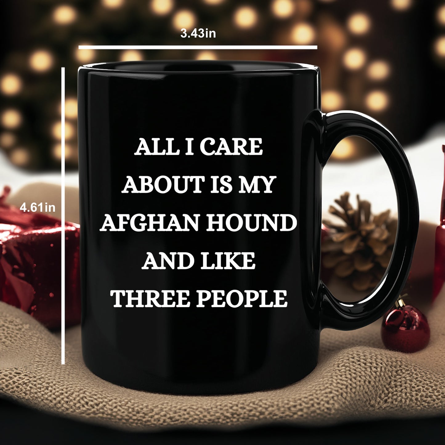 Afghan Hound Dog Lover Birthday, Christmas Gifts Black Ceramic Coffee Mug  - All I Care About Is My Afghan Hound and Like Three People - Mallard Moon Gift Shop