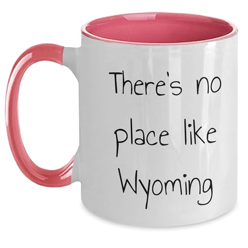 Wyoming Two Tone Coffee Mug with Funny Quote 'There's No Place Like Wyoming' - Unique Gifts - Mallard Moon Gift Shop
