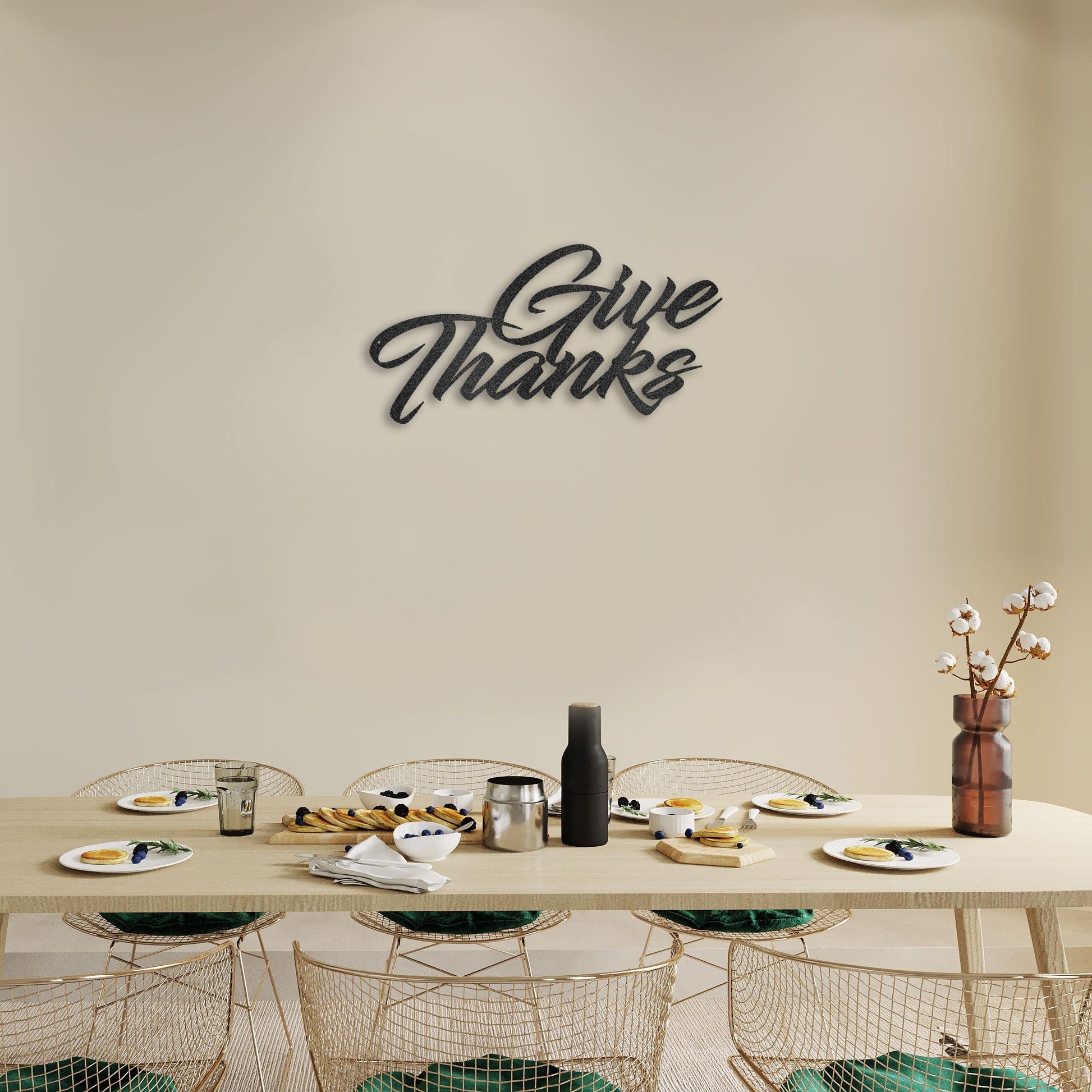 Give Thanks Indoor Outdoor Steel Wall Sign Metal Art - Mallard Moon Gift Shop