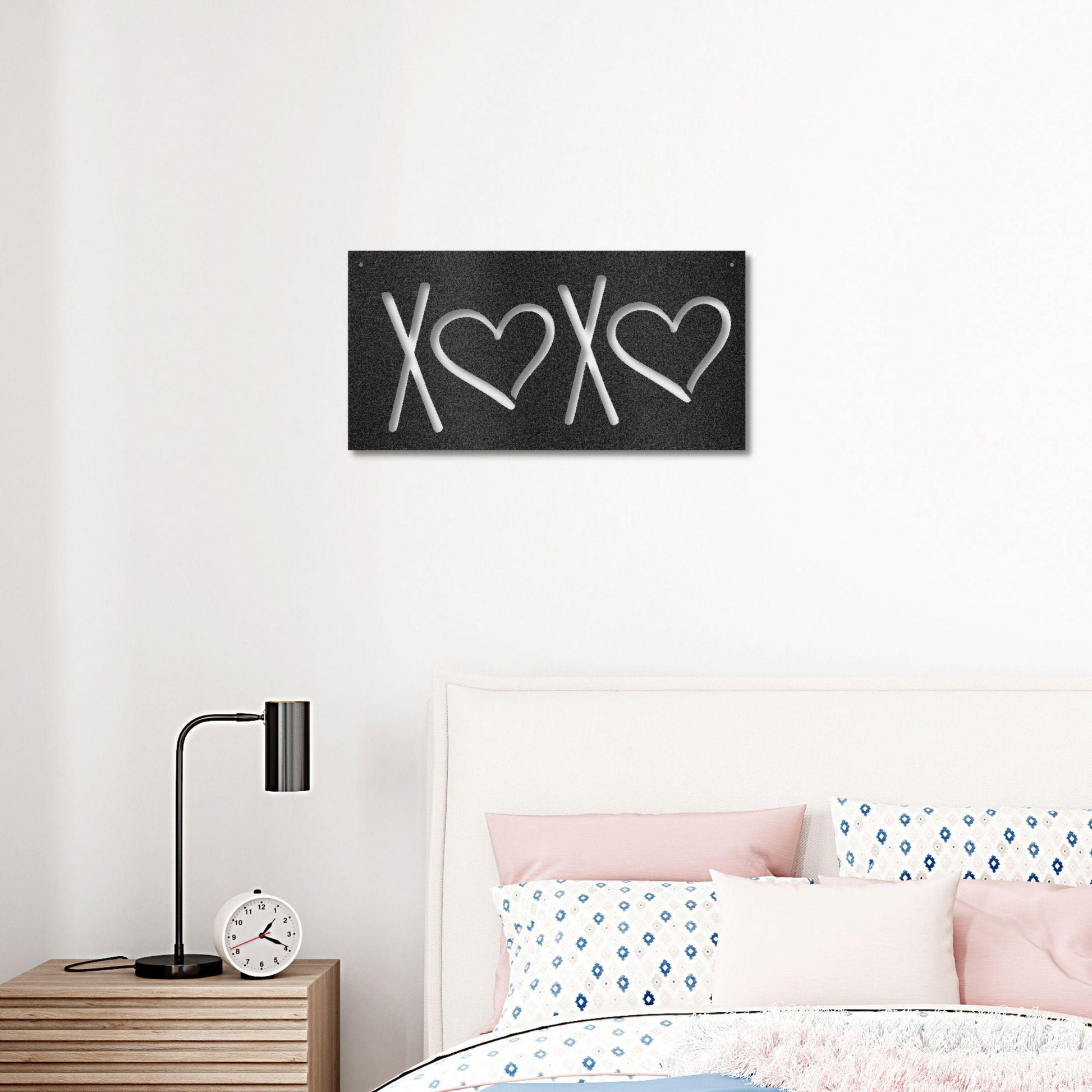 XOXO Hugs and Kisses Indoor Outdoor Steel Wall Sign - Mallard Moon Gift Shop