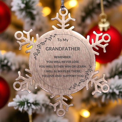 Snowflake Ornament for Grandfather Present, Grandfather Always follow your dreams, never forget how amazing you are, Grandfather Christmas Gifts Decorations for Girls Boys Teen Men Women