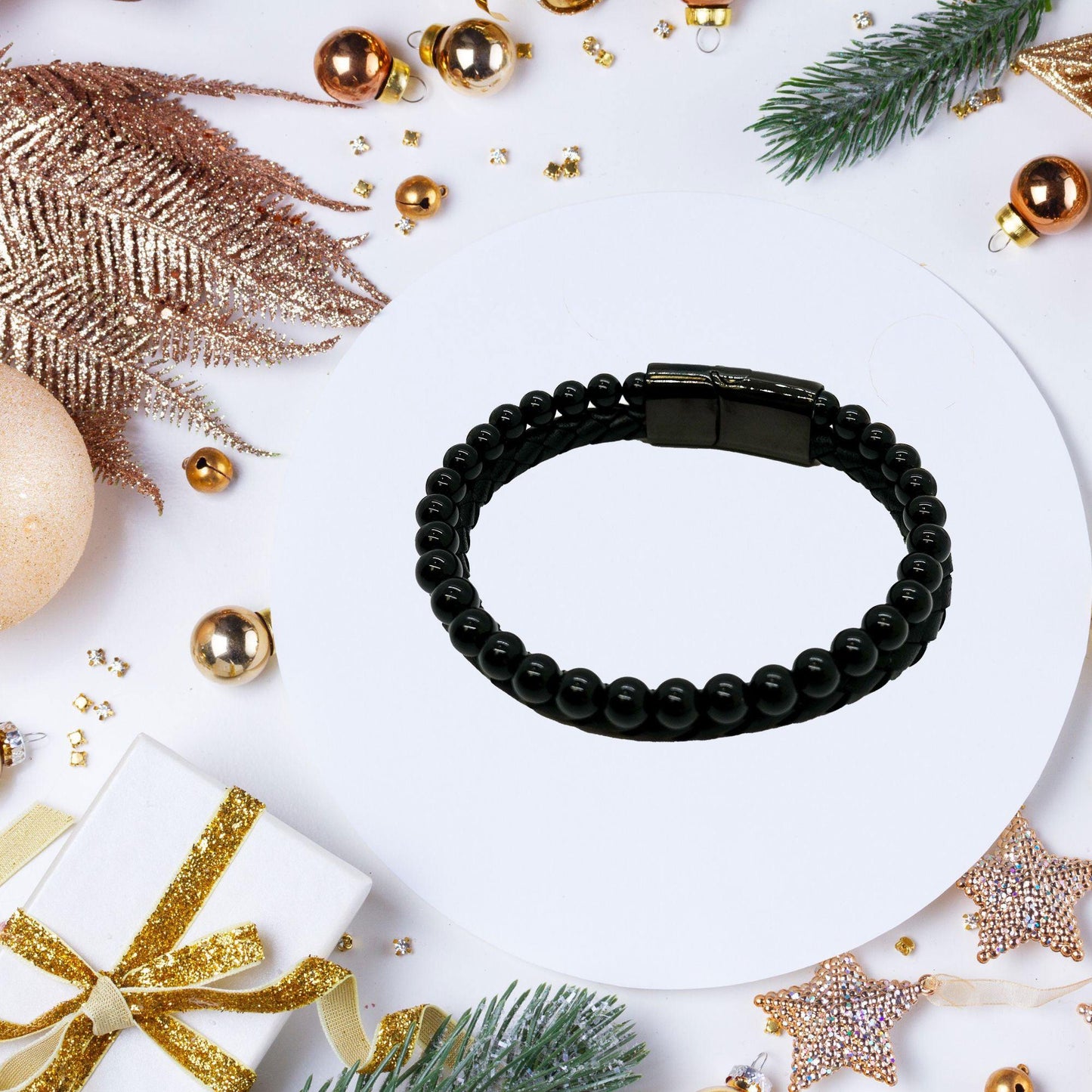 Granddaughter Black Braided Leather Stone  Bracelet, Remember, You Will Never Lose. You Will Either Win or Learn, Birthday, or Christmas - Mallard Moon Gift Shop