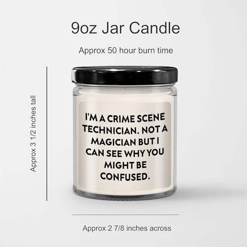 Crime Scene Technician Gifts: Vanilla Soy Candle for Crime Scene Enthusiasts, Funny Quote, 9oz Soy Wax Candle for Unique Christmas Unique Gifts from a Crime Scene Lover to a Crime Scene Fan - Mallard Moon Gift Shop