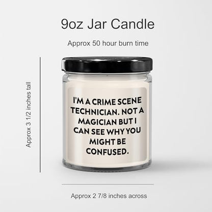 Crime Scene Technician Gifts: Vanilla Soy Candle for Crime Scene Enthusiasts, Funny Quote, 9oz Soy Wax Candle for Unique Christmas Unique Gifts from a Crime Scene Lover to a Crime Scene Fan - Mallard Moon Gift Shop