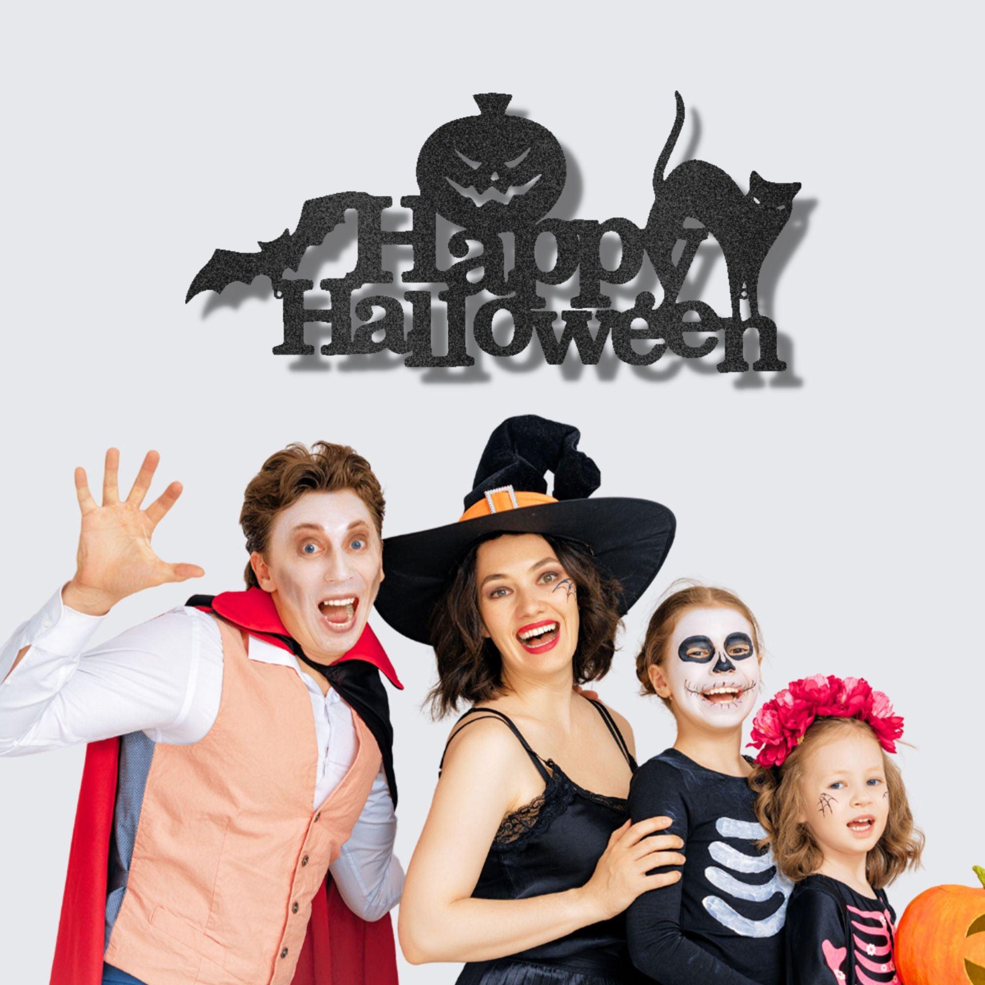 Happy Halloween Indoor Outdoor Steel Wall Sign - Mallard Moon Gift Shop