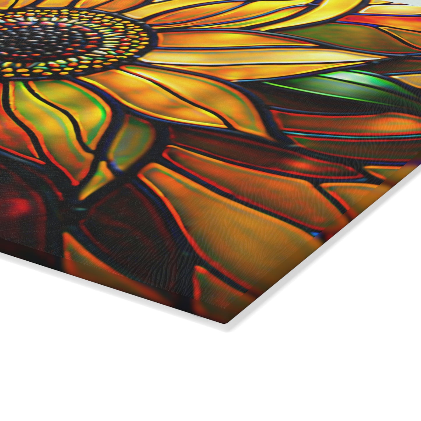 Vibrant Sunflower Glass Cutting Board, Kitchen Decor, Gift for Home Chefs, Unique Kitchen Accessories, Summer Gathering Decoration - Mallard Moon