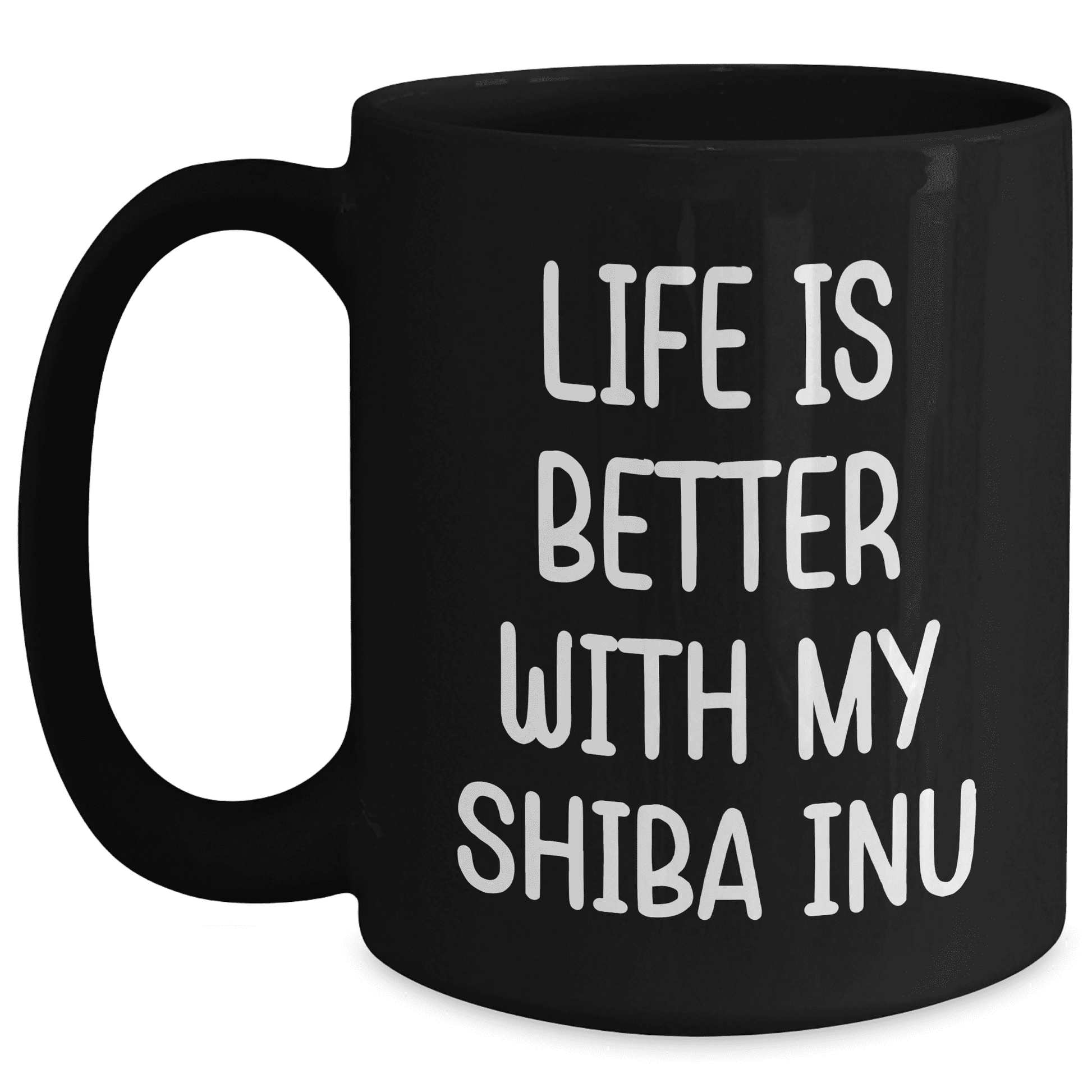 Shiba Inu Dog Lover's Delight, Black Coffee Mug, Life Is Better With My Shiba Inu, Gifts from Family, Gifts for Shiba Inu Dog Mom - Mallard Moon Gift Shop