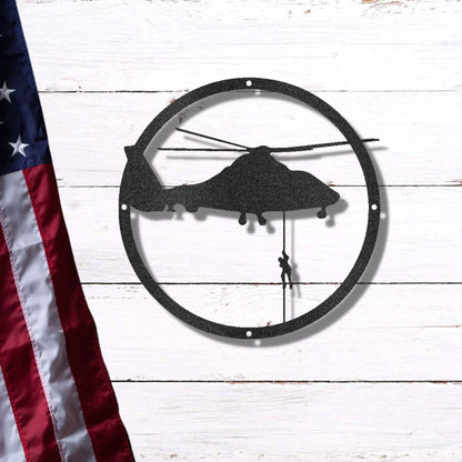 Helicopter Drop Metal Art Wall Sign - Mallard Moon Gift Shop